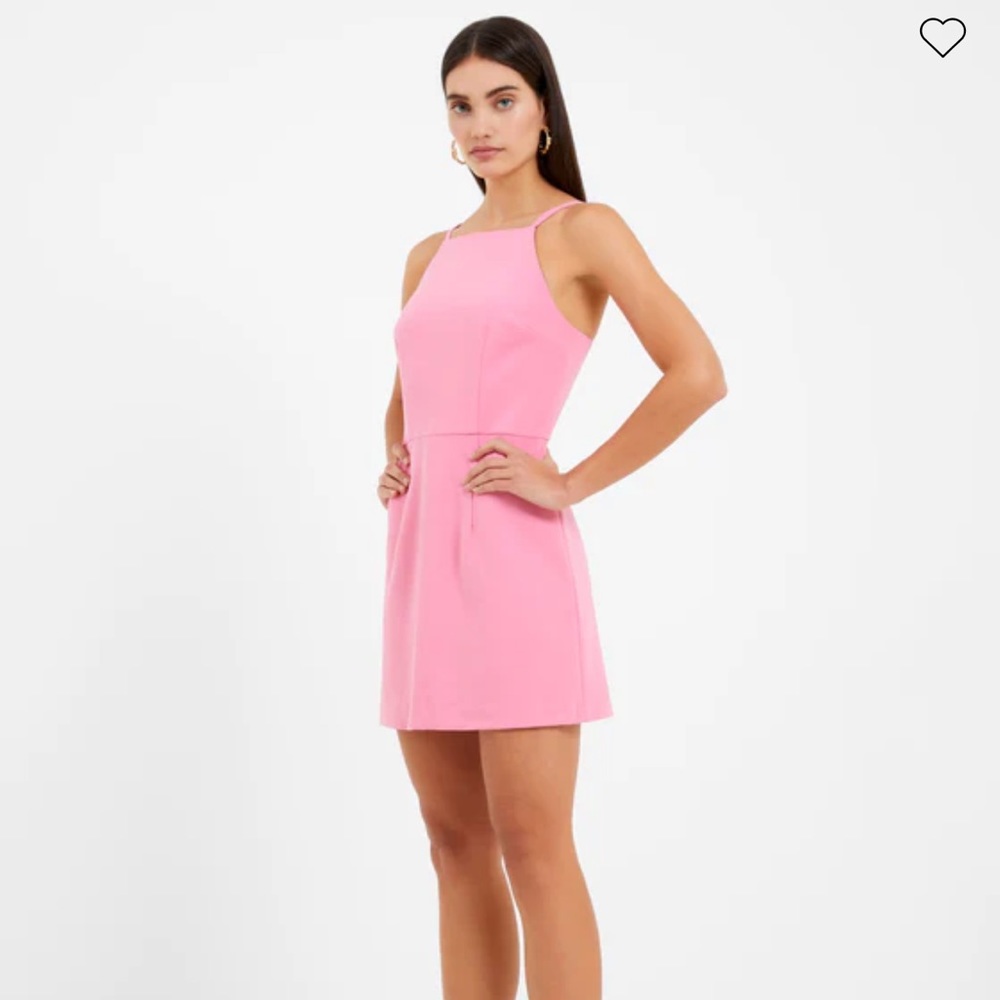 💕 FRENCH CONNECTION Whisper Square Neck Strappy Dress size US 8 NWOT PINK UK 12